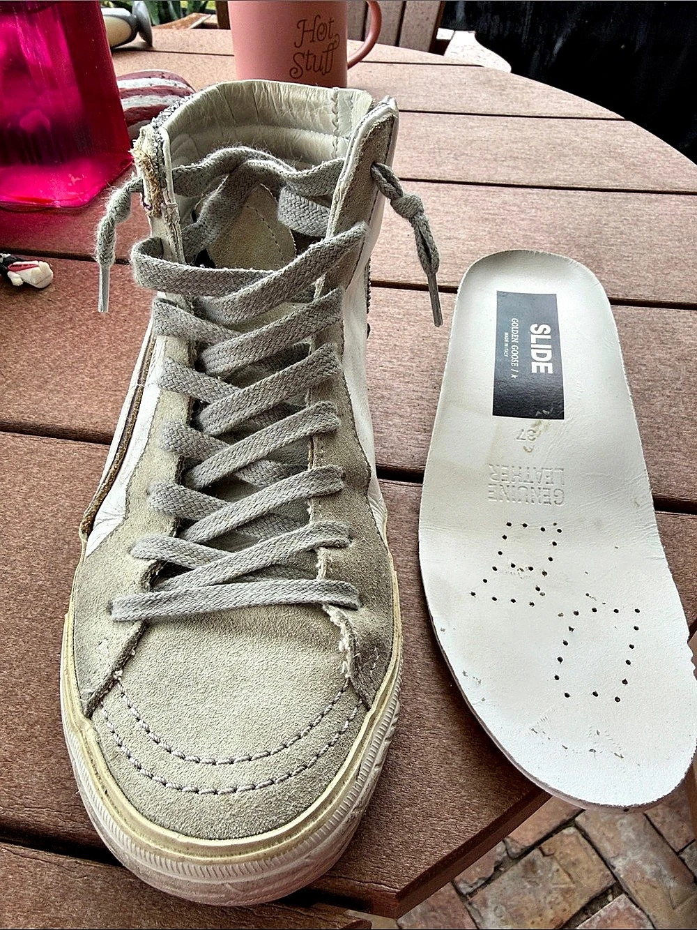 ASH High-Top Sneakers in Gray & Pink